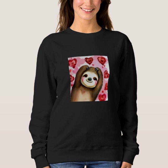 Valentine's Day Love Heart Sloth Girlfriend Fiancé Sweatshirt (Vorderseite)