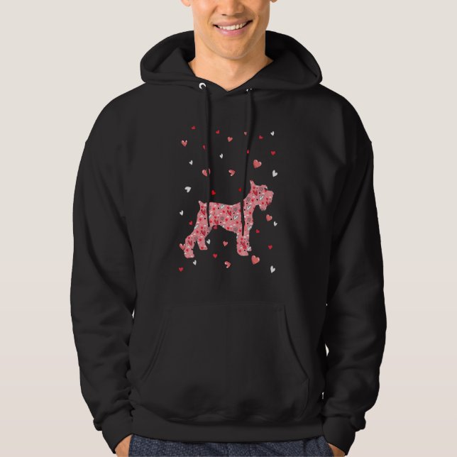 Valentines Day Love Hearts Schnauzer Dog Puppy Lov Hoodie (Vorderseite)