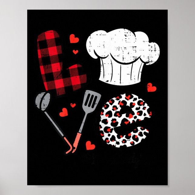 Valentines Day Love Lunch Lady Life School Cafeter Poster (Vorne)