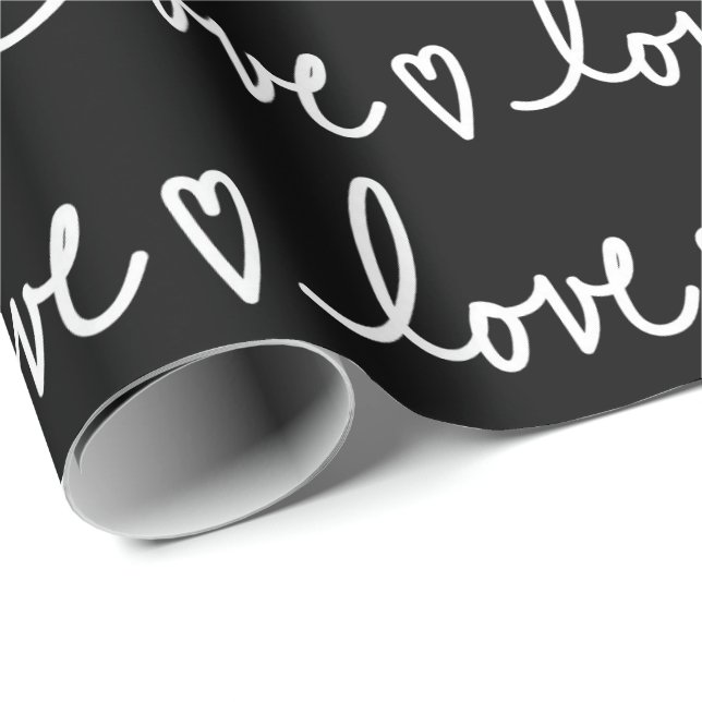 Valentine's Day Love Writting Wrapping Paper Geschenkpapier (Rolleneckpunkt)