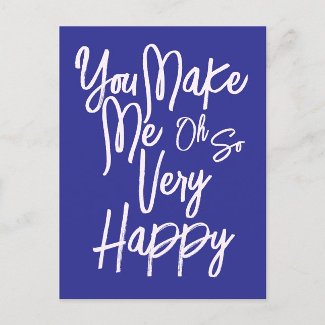 Valentine's Day Love You Make Me Happy Card. Postkarte (Vorderseite)
