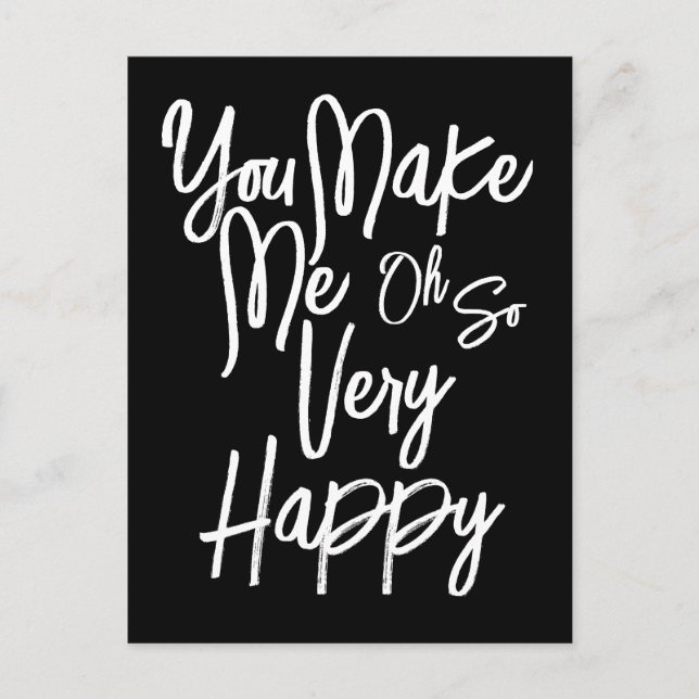 Valentine's Day Love You Make Me Happy Card. Postkarte (Vorderseite)
