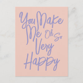 Valentine's Day Love You Make Me Happy Card. Postkarte