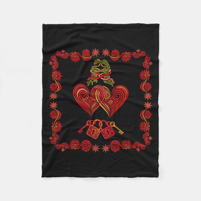 Valentines Day Matching Couple Heart Pajamas Men W Fleecedecke (Vorderseite)