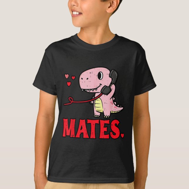 Valentines Day Matching Soulmates Mates Dino Coupl T-Shirt (Vorderseite)