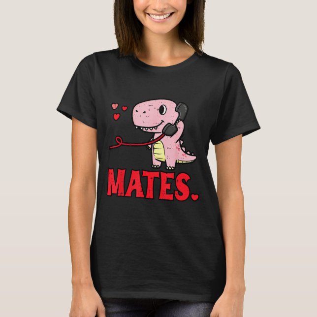 Valentines Day Matching Soulmates Mates Dino Coupl T-Shirt (Vorderseite)