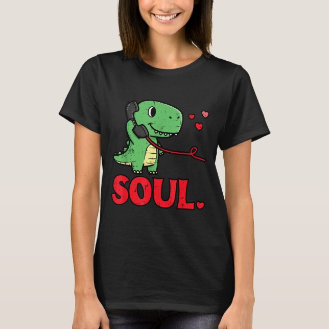 Valentines Day Matching Soulmates Soul Dino Trex C T-Shirt (Vorderseite)