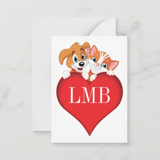 Valentine's Day Mini Cards auf Visitenkarten Mitteilungskarte (Vorderseite)