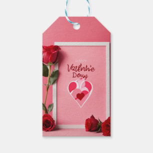 Valentine's Day Mockup Paper Print mit Blank Copy Geschenkanhänger