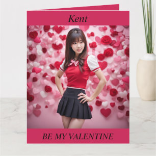 VALENTINE'S DAY Moderne japanische Mädchen Faltkar Karte