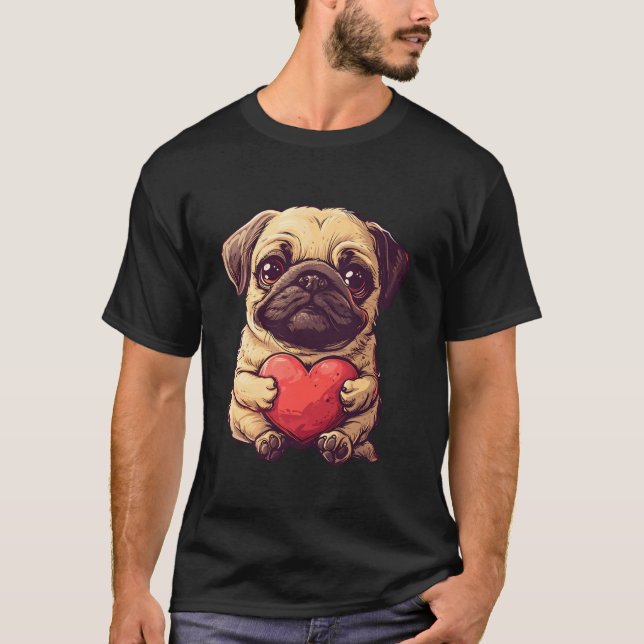 Valentine's Day Mops Herzlich willkommen im Mops L T-Shirt (Vorderseite)