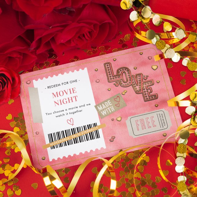 Valentine's Day Movie Night Love Couples Coupon (Von Creator hochgeladen)