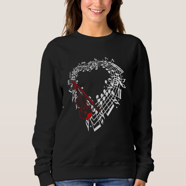 Valentines Day Music Notes Heart Guitar Lovers Mus Sweatshirt (Vorderseite)