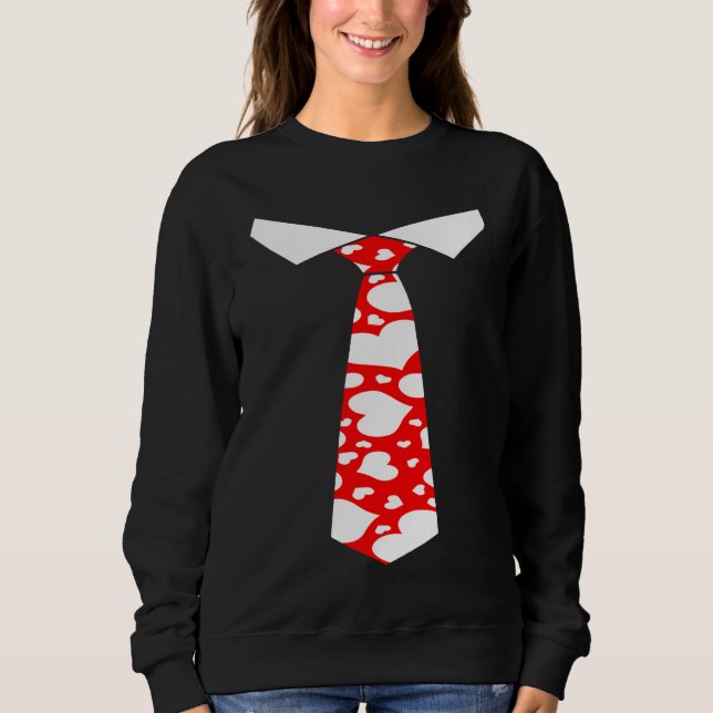 Valentines Day Neck Tie Heart Youth Kids Boys Men  Sweatshirt (Vorderseite)