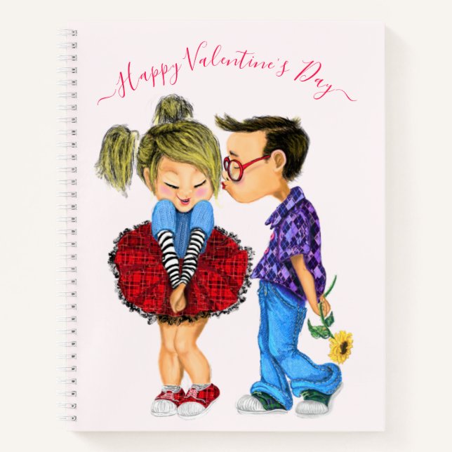 Valentine's Day Notebook Geschenk mit Romantischem Notizbuch (Vorderseite)