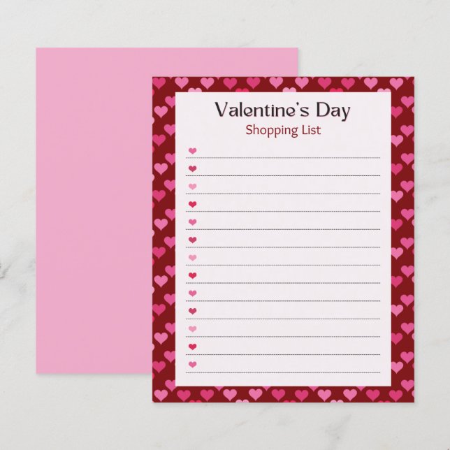 Valentine's Day Notepad (Vorne/Hinten)