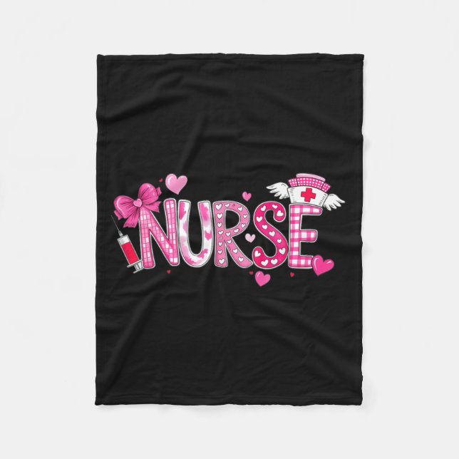 Valentines Day Nurse Graphic Nk Patterns For Woman Fleecedecke (Vorderseite)