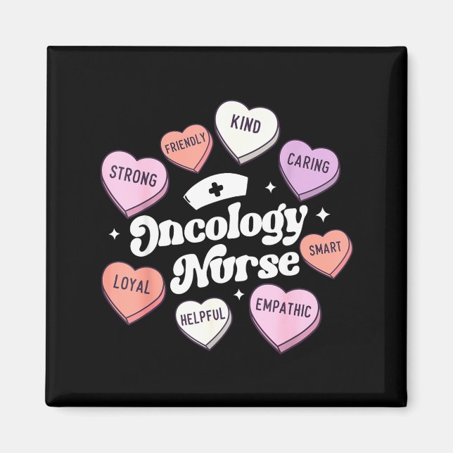 Valentines Day Oncology Nurse Cancer Suprt Groovy  Magnet (Vorne)