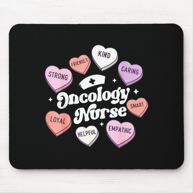 Valentines Day Oncology Nurse Cancer Suprt Groovy  Mousepad (Vorne)