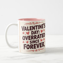 Valentine's day overated since forever chic zweifarbige tasse