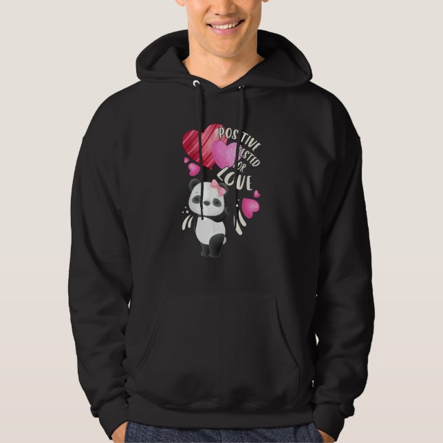 Valentine's day panda bear with hearts hoodie (Vorderseite)