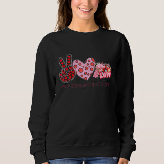 Valentine's Day Peace Sign Love 60's 70's Hippie Sweatshirt