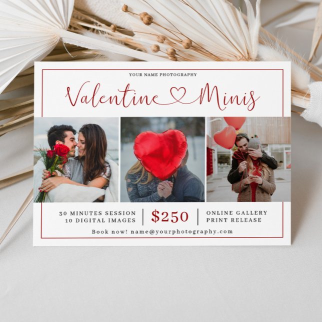 Valentine's Day Photography Mini Session Marketing Mitteilungskarte (Von Creator hochgeladen)