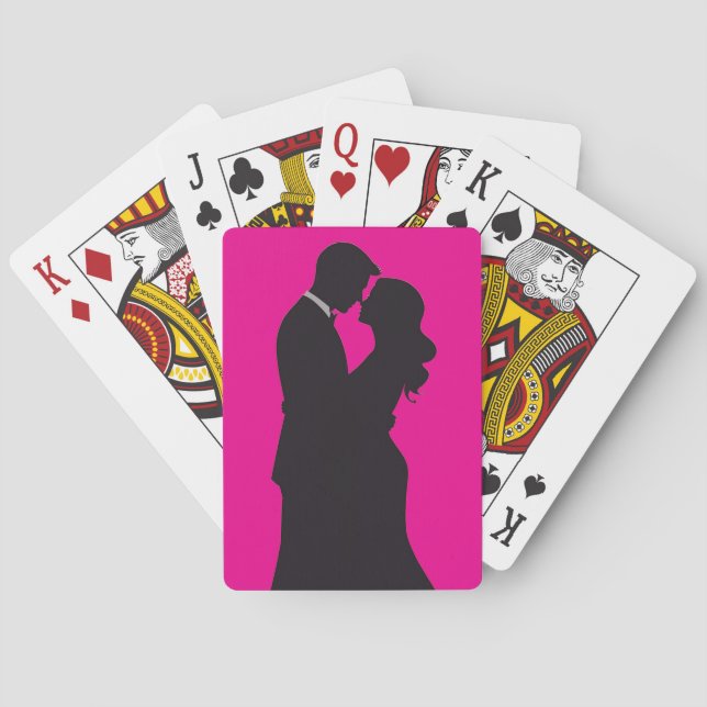 Valentine's Day Pink + Black Classic Playing Cards Spielkarten (Rückseite)