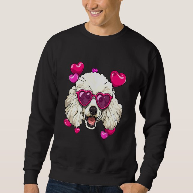 Valentines Day Poodle Heart Couples Puppy Poodle D Sweatshirt (Vorderseite)