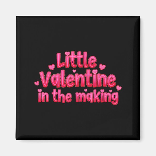 Valentines Day Pregnancy Announcement Little Valen Magnet (Vorne)