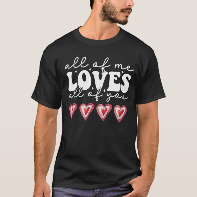 Valentines Day Present for Her Womens Cute Heart D T-Shirt (Vorderseite)