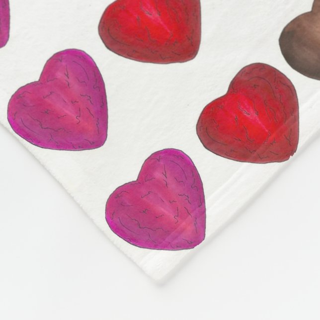 Valentine's Day Red Foil Chocolate Candy Hearts Fleecedecke (Ecke)