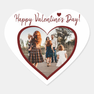 Valentine's day Red Heart Family Foto Script Herz-Aufkleber