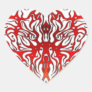 Valentine's Day Red Heart Tribal Tattoo Herz-Aufkleber