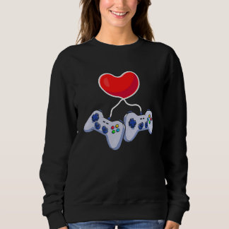 Valentines Day Red Heart Video Game  Love Gamer Bo Sweatshirt