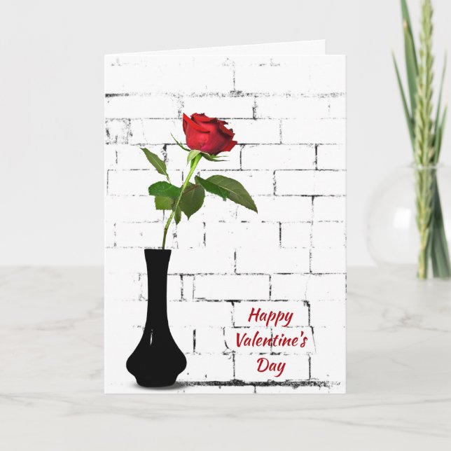 Valentine's Day Red Rose Karte (Vorderseite)