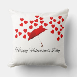 Valentine's Day Red Umbrella & Heart Romantic Gift Kissen