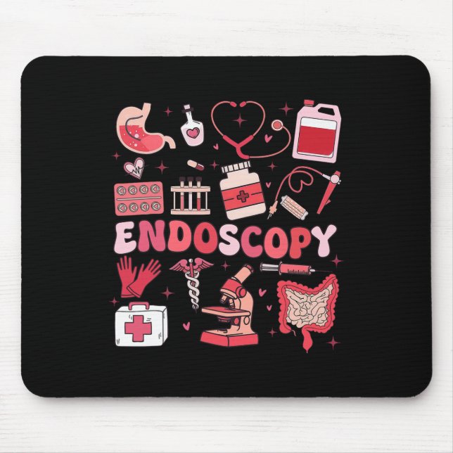 Valentine's Day Retro Endo Crew Nurse Endoscopy Gl Mousepad (Vorne)