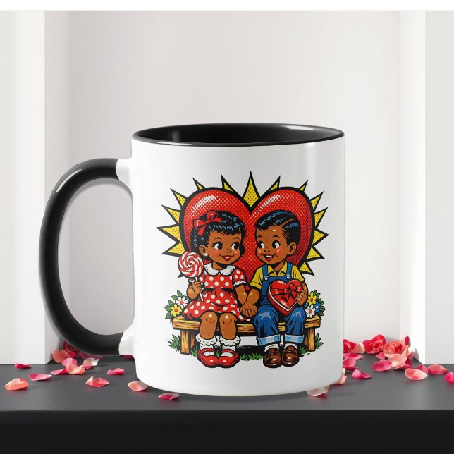 Valentine's Day | Retro Pop Art  Personalized Tasse (Von Creator hochgeladen)