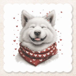 Valentines Day Samoyed Dog Untersetzer
