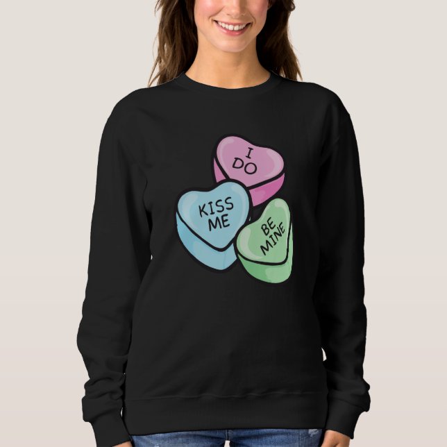 Valentine's Day Saying Hearts Sweatshirt (Vorderseite)