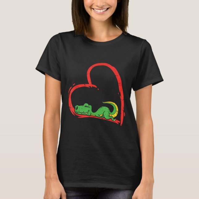 Valentines Day Shirt Funny Heart Trex Sleeng Dinos (Vorderseite)