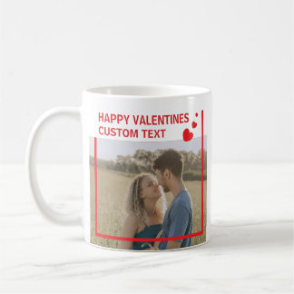 Valentines Day Simple Hearts Custom Photo Kaffeetasse