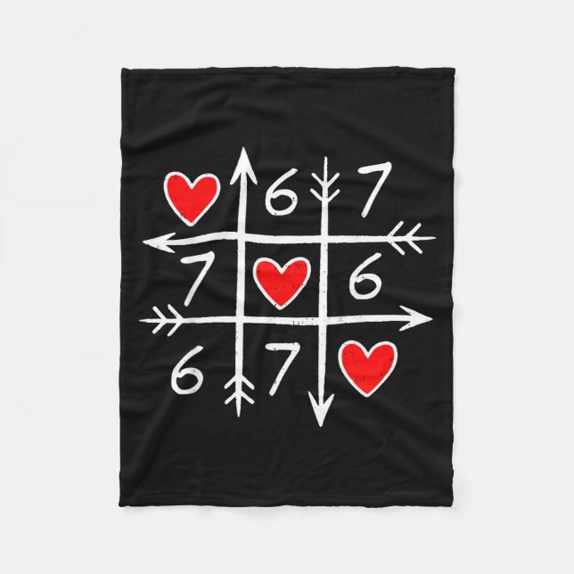 Valentines Day Six Seven 67 Meme 6 7 Heart Boys Gi Fleecedecke (Vorderseite)