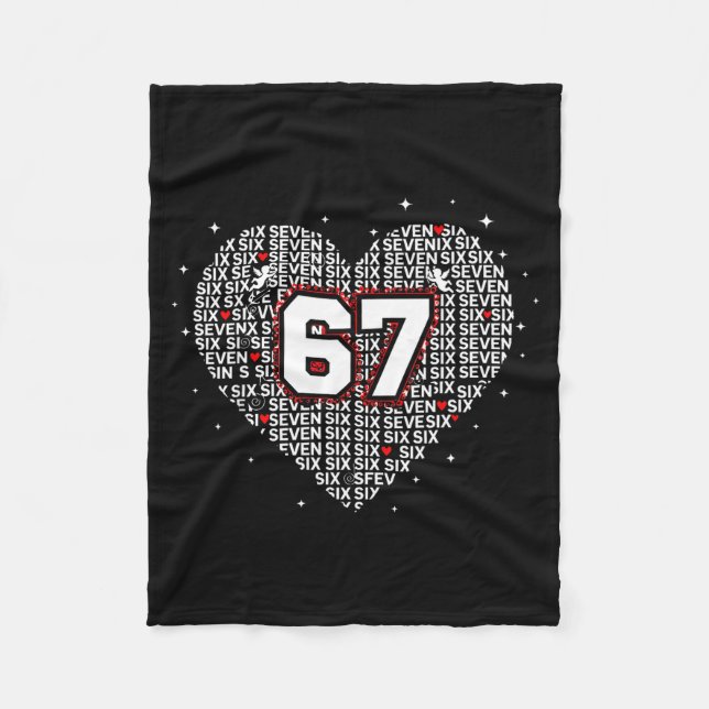 Valentines Day Six Seven 67 Meme 6 7 Heart Boys Gi Fleecedecke (Vorderseite)