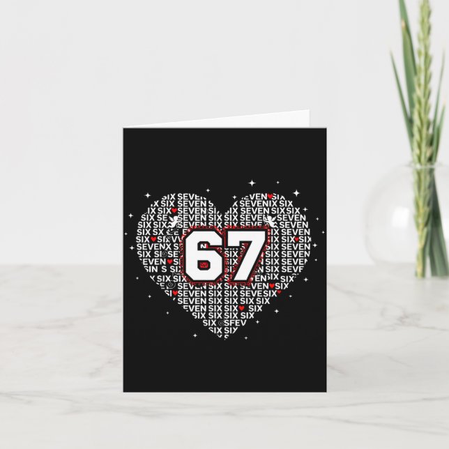 Valentines Day Six Seven 67 Meme 6 7 Heart Boys Gi Karte (Vorderseite)
