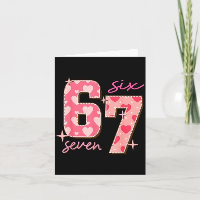 Valentines Day Six Seven 67 Meme 6 7 Heart Boys Gi Karte (Vorderseite)