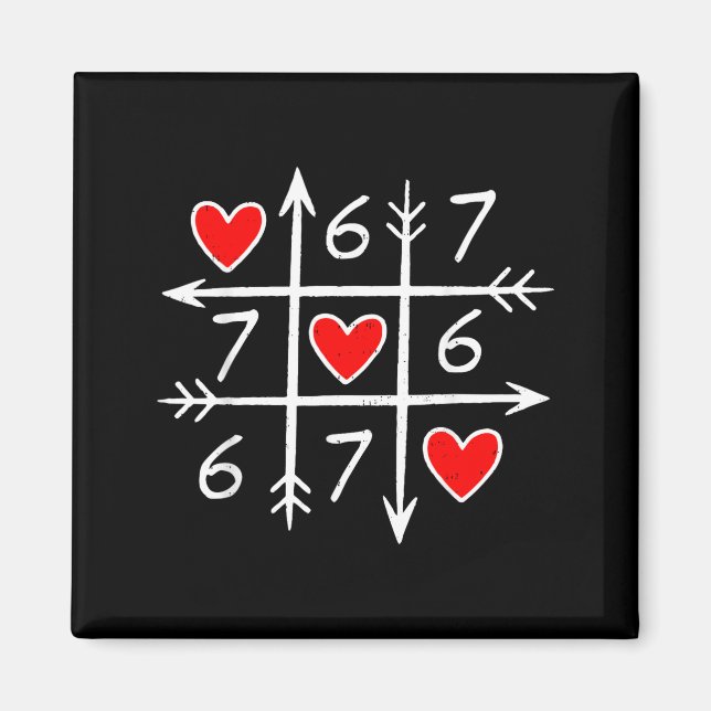 Valentines Day Six Seven 67 Meme 6 7 Heart Boys Gi Magnet (Vorne)