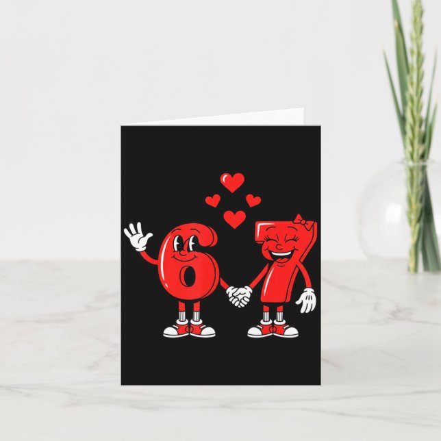 Valentine's Day Six Seven Hearts 6 7 Meme Gen Alph Karte (Vorderseite)