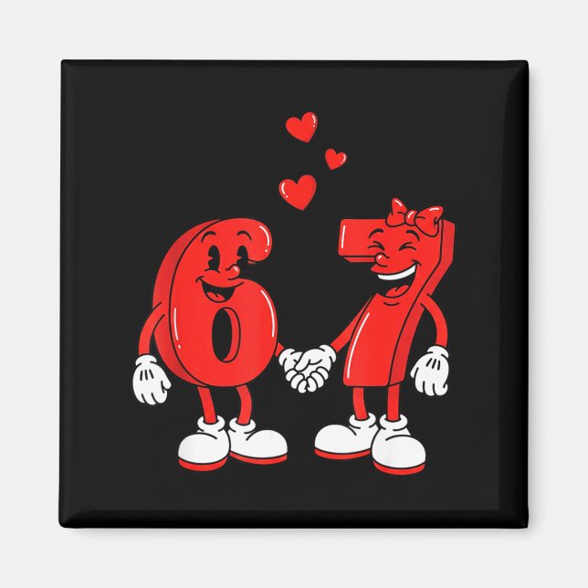 Valentine's Day Six Seven Hearts 6 7 Meme Gen Alph Magnet (Vorne)